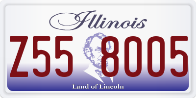IL license plate Z558005