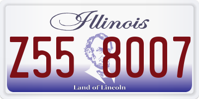 IL license plate Z558007