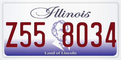 IL license plate Z558034