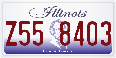 IL license plate Z558403