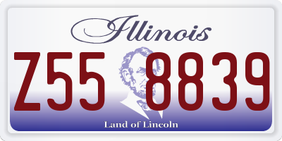 IL license plate Z558839
