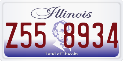 IL license plate Z558934