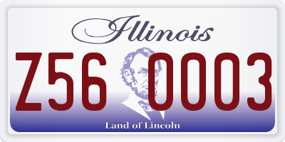 IL license plate Z560003