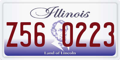 IL license plate Z560223