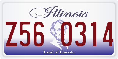 IL license plate Z560314