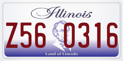 IL license plate Z560316