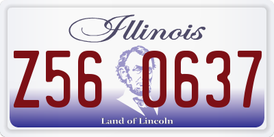 IL license plate Z560637