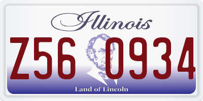 IL license plate Z560934