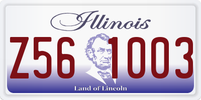 IL license plate Z561003