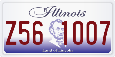 IL license plate Z561007