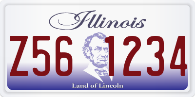 IL license plate Z561234