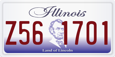 IL license plate Z561701
