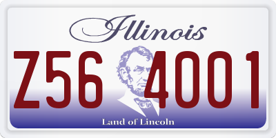 IL license plate Z564001