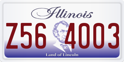 IL license plate Z564003