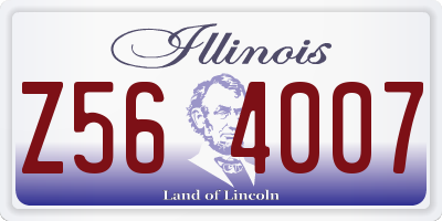 IL license plate Z564007