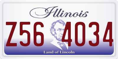IL license plate Z564034