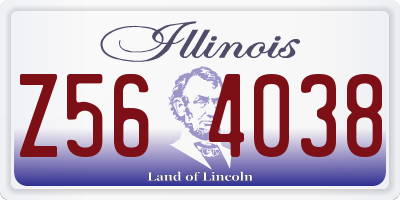 IL license plate Z564038