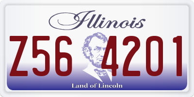 IL license plate Z564201