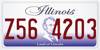 IL license plate Z564203