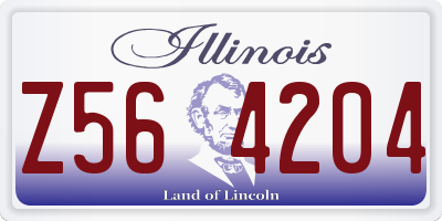 IL license plate Z564204