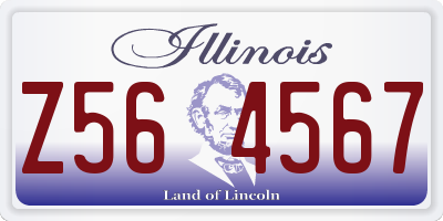 IL license plate Z564567