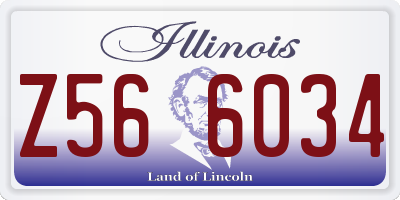 IL license plate Z566034