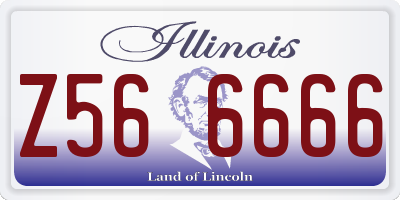 IL license plate Z566666