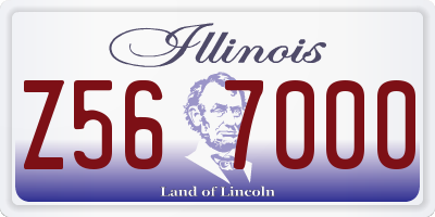 IL license plate Z567000