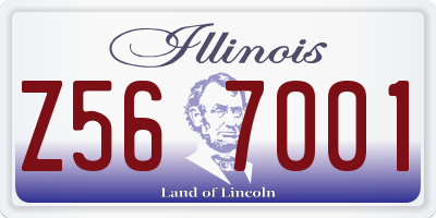 IL license plate Z567001
