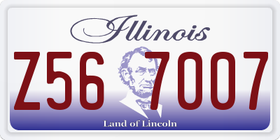 IL license plate Z567007