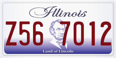 IL license plate Z567012