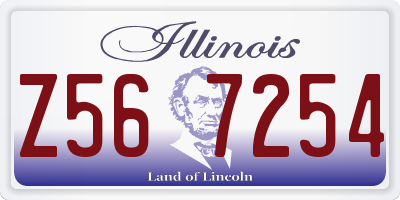 IL license plate Z567254