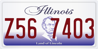 IL license plate Z567403