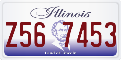 IL license plate Z567453