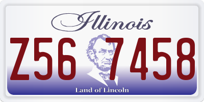 IL license plate Z567458