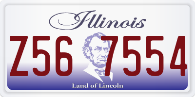 IL license plate Z567554