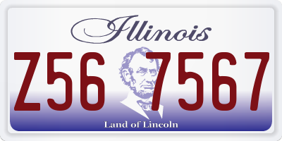IL license plate Z567567