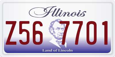 IL license plate Z567701