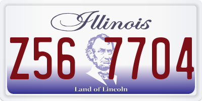 IL license plate Z567704