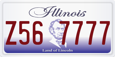 IL license plate Z567777