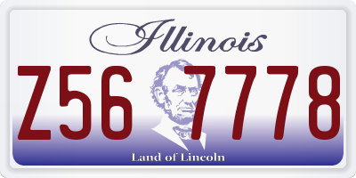IL license plate Z567778