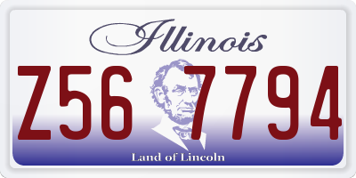 IL license plate Z567794