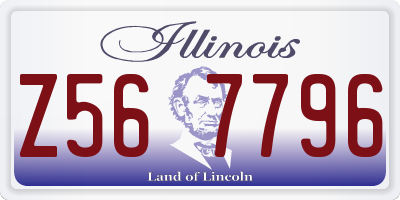 IL license plate Z567796