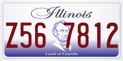 IL license plate Z567812
