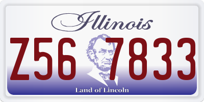 IL license plate Z567833