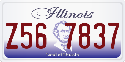 IL license plate Z567837