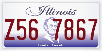 IL license plate Z567867
