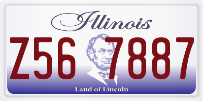 IL license plate Z567887