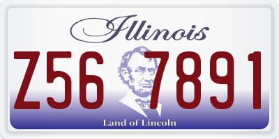 IL license plate Z567891