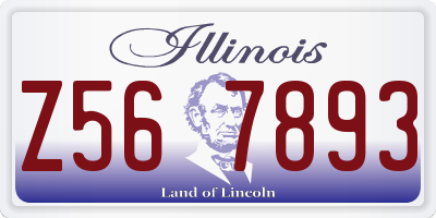 IL license plate Z567893